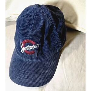 Columbia Sportswear Blue Corduroy Strapback Hat Cap Unisex